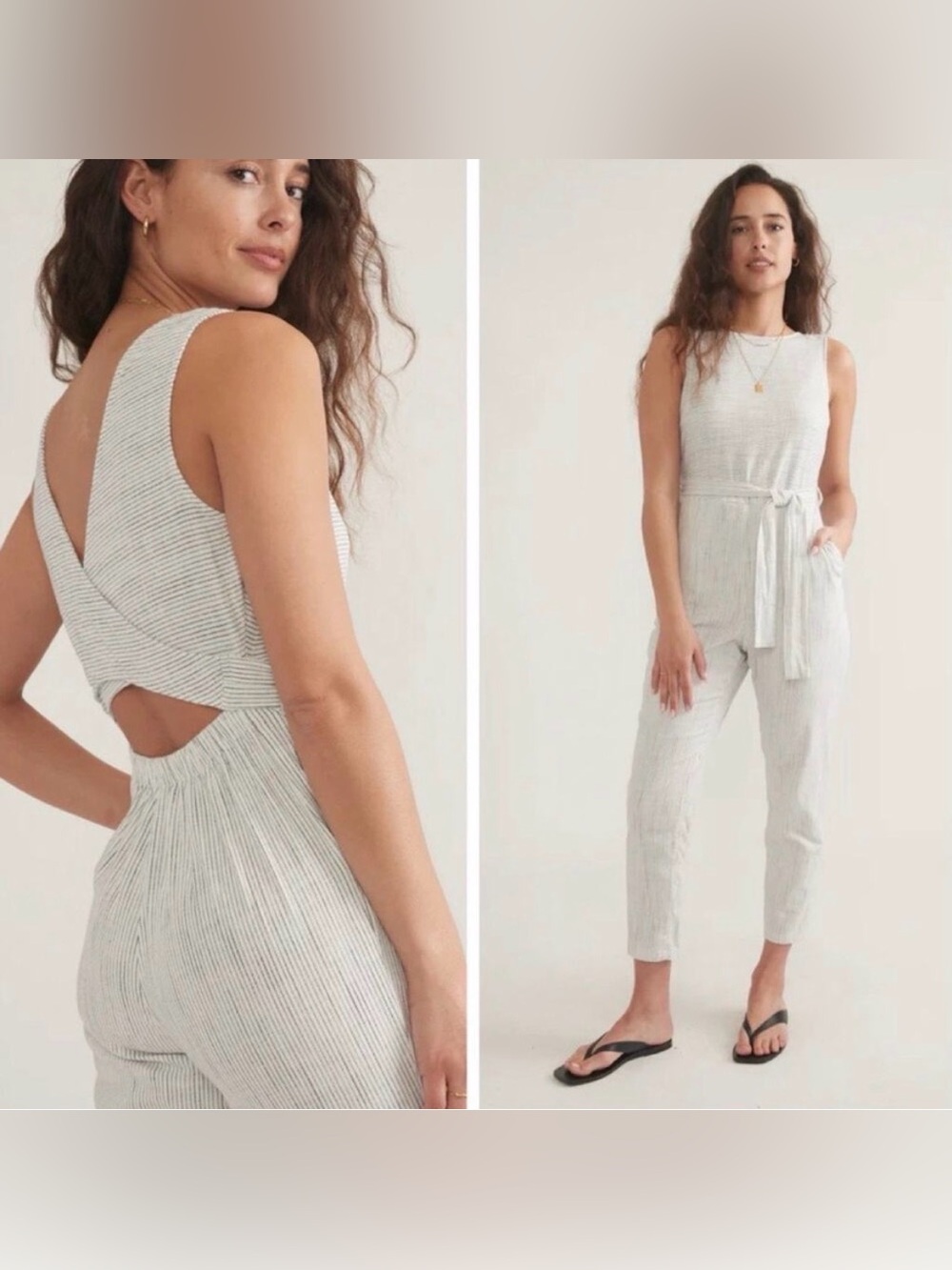 Marine Layer Eloise Belted Jumpsuit - S
